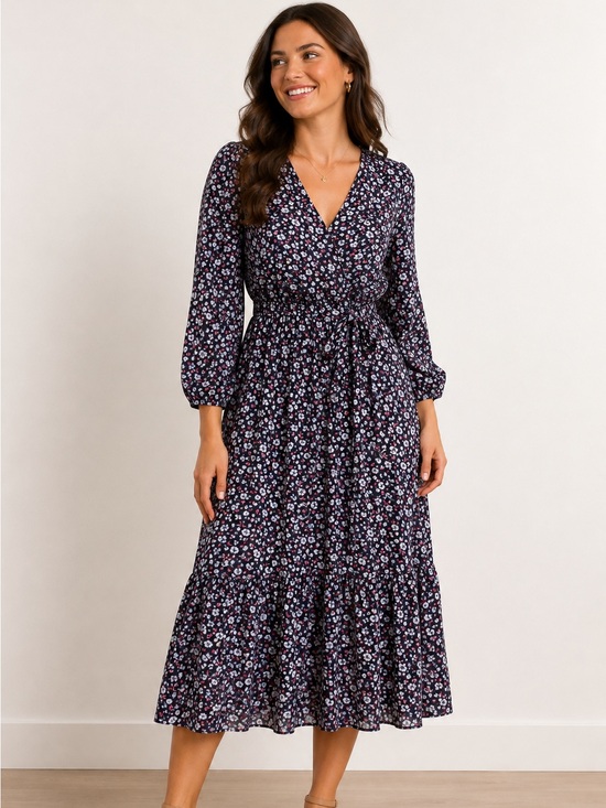 Madewell Dresses & Skirts - Madewell Navy Floral Midi Dress Size Small